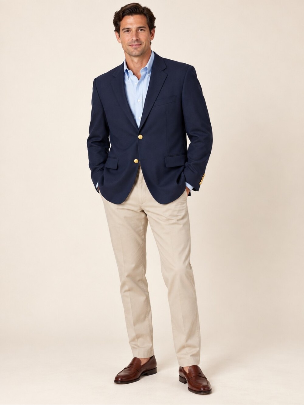 Lauren Ralph Lauren Men’s 44R Navy Gold-Button Blazer